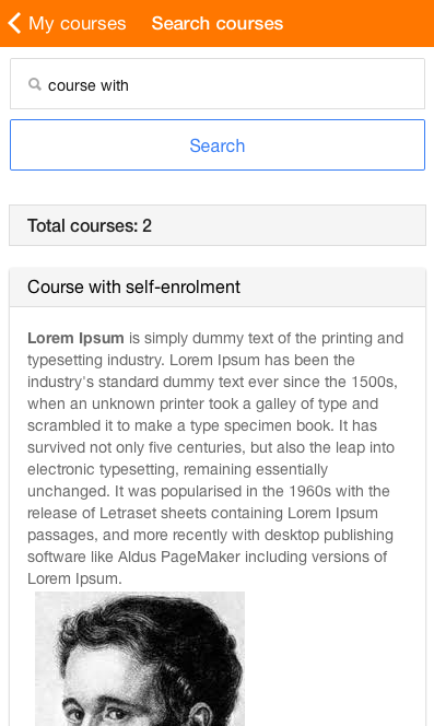 Course search